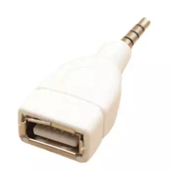 Адаптер-конвертер USB 2.0 Female to 3.5Mm Male Aux Audio Car Plug Jack White