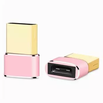 Адаптер-конвертер USB 2.0 папа на Type-C мама Адаптер для компьютера и телефона AVE розовый