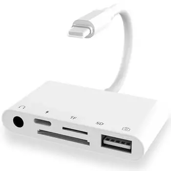 Адаптер Lightning iPhone к USB3 OTG для камеры/кабель для зарядки Lightning iPad к устройству чтения карт SD/TF с поддержкой Aux Audio 3,5 мм ~ 29974