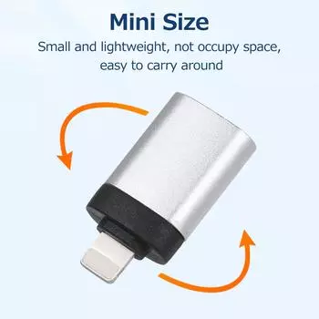 Адаптер OTG Портативный адаптер USB2.0 Миниатюрный размер Материал из алюминиевого сплава Plug and Play Широкий iOS чёрный