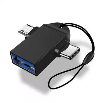 Адаптер OTG Type C 2 в 1, адаптер Micro Usb к USB C, устройство чтения флеш-накопителей для мобильного телефона, разъем для мыши, USB-кабель, конвертер Adapter серебряный