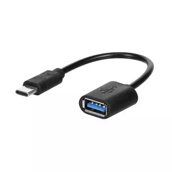 Адаптер OTG TypeC к USB3.0 Адаптерный кабель TypeC «папа» к USB3.0 «мама» Кабель-переходник Высокоскоростной чёрный