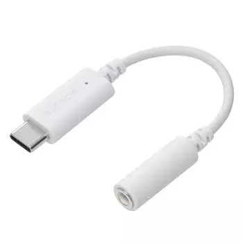Адаптер-переходник ELECOM USB C на 3,5 мм для наушников, аудиоразъем с ЦАП [музыка/звонки], совместим с iPhone и Android, белый MPA-C35DWH2