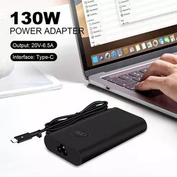 Адаптер питания 130 Вт USB-C Type-C Адаптер для ноутбука Огнестойкий Компактный Портативный Универсальный
