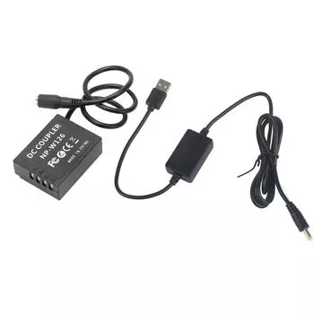 Адаптер питания постоянного тока с имитацией аккумулятора NPW126 и кабелем USB для Fujifilm XT2 XT3 XT20 XH1