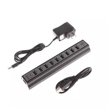 Адаптер питания USB-адаптер для зарядного устройства Высокоскоростной мультиконцентратор 10-портовый для ноутбука