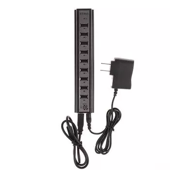 Адаптер питания USB-адаптер для зарядного устройства Высокоскоростной мультиконцентратор 10-портовый для ноутбука