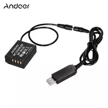 Адаптер постоянного тока от USB к NP-W126-пустышке, совместимый с камерами Fuji чёрный