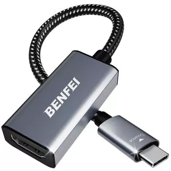 Адаптер-преобразователь BENFEI USB C в HDMI, 4K USB HDMI-адаптер 3, совместимый с видеопреобразованием HDMI типа C для iPhone 15, MacBook, iPad S23, совместимый с XPS