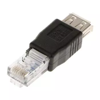 Адаптер RJ45 Male-USB AF(черный) чёрный