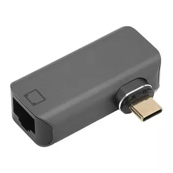 Адаптер RJ45 - Type C, алюминиевый сплав, 24-контактный, позолоченный, стабильный высокоскоростной адаптер USB C - RJ45 для