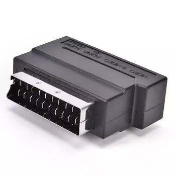 Адаптер Scart AV Block To 3 RCA Phono Composite S-Video с переключателем In/Out Gold