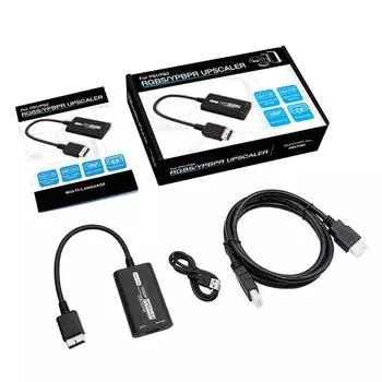 Адаптер совместимый с HDMI 1080P RGB-YPbPr Upscaler 16:9/4:3 Переключение соотношения сторон для игровой консоли PS1 PS2 HDTV Converter