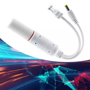 Адаптер-сплиттер Power Over Ethernet POE 48 В - 12 В с видеокабелем и кабелем питания для стандартных устройств