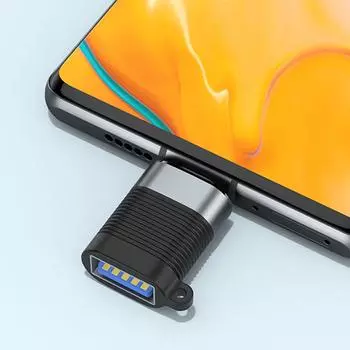 Адаптер Type-C на USB3.0, конвертер-преобразователь «папа-мама», поддержка передачи данных USB3.0 для телефонов, планшетов, мышек чёрный