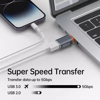 Адаптер Type-C на USB Female с 3 разъемами, быстрая зарядка, высокопроизводительный многоцелевой адаптер OTG для iPhone Type-C