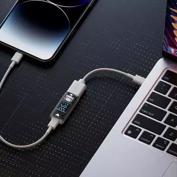 Адаптер USB3.1 Female to Type C Female, быстрая передача данных 10 Гбит/с и зарядный преобразователь 36 Вт, прочный корпус из АБС-пластика чёрный