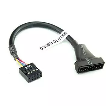 Адаптер USB 3.0 - 2.0, кабель-переходник с 20-контактного на 9-контактный для материнской платы 9-hole to 20-pin, 0.13m