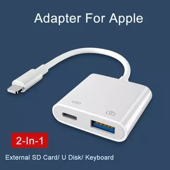 Адаптер USB 3.0 на Lightning OTG для iPhone 14 13 12 11 Pro XS max XR iPad Tablet SD Card U диск флэш-накопитель конвертер данных Iphone 6 7 8 PLUS Otg