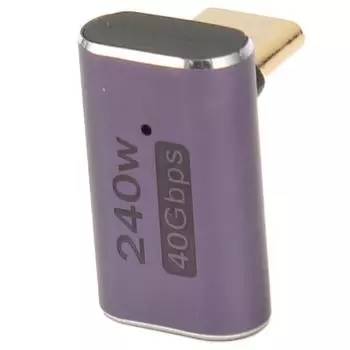 Адаптер USB C Female to USB C Male PD 240W 8K 60HZ High Speed 40Gbps USB4.0 C Right Angle Adapter