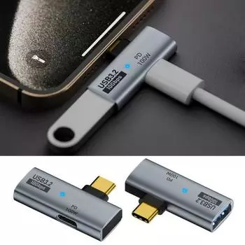 Адаптер USB-C к USB-A OTG Data 100 Вт PD Charging10 Гбит/с для конвертера передачи данных для MacBook Huawei Plug