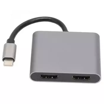 Адаптер USB C на двойной мультимедийный интерфейс высокой четкости 4 в 1 4K 5 Гбит/с 60 Вт зарядная док-станция