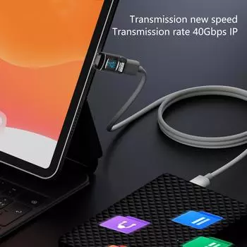 Адаптер USB C «папа-мама» Тип C Удлинитель Адаптер Высокоскоростная передача данных 40 Гбит/с Быстрая зарядка 140 Вт Поддержка видео 8K светло-синий