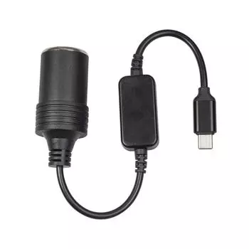 Адаптер USB, черный, 1 фут, USB-кабель 12 В для макс. 12 Вт, разъем типа C «папа-мама», стабильный кабель питания для Powerbank, видеорегистратора, GPS CHINA