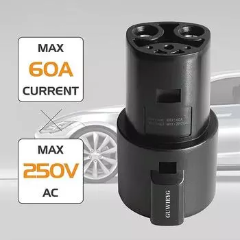 Адаптер зарядного устройства EV Type1 J1772 для Tesla Model XY 3 S для разъема зарядного пистолета для электромобиля EVSE Conversion Teslas Socket Type1 to Tesla