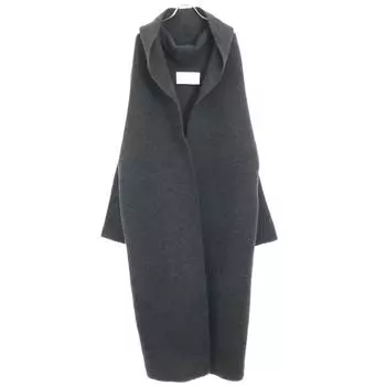 ADAWAS Made in Japan Wool Blend Hooded Gown coat FREE gray Women Used