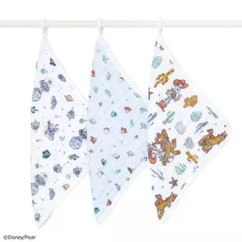 aden anais 3 упаковки мочалок японские оригинальные мочалки Disney Toy Story классические мочалки AWCC30012DI 30 x 30 см полотенце-петля марля носовой платок