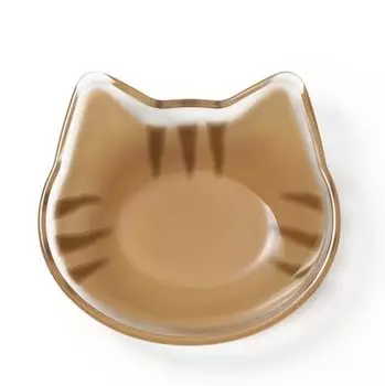 ADERIA 6832 Coco Cat Glass Bean Plate Chatra Set, Made in Japan, Coconeco Cat Shaped Small Plate Set, Stylish, Cute, Present, Gift, Wedding, Moving, C
