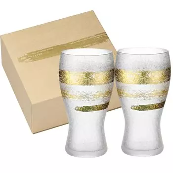 ADERIA Beer Glass Premium Gold Пивной бокал, набор из пары пивных бокалов, 380 мл, сделано в Японии, подарочная коробка, стильный подарок ручной работы, посуда на женский день, день пары, мужчины