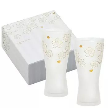 ADERIA Foam Making Premium Cherry Blossom M Beer Glass 310ml Made in Japan Cosmetic Box Pair Set Wedding Day Day Gift Present Birthday Women