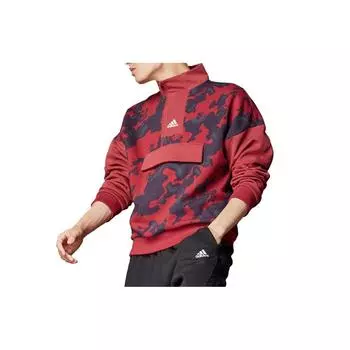 Adidas 1/4 спортивная куртка с принтом на молнии, мужская верхняя одежда, красный H25085