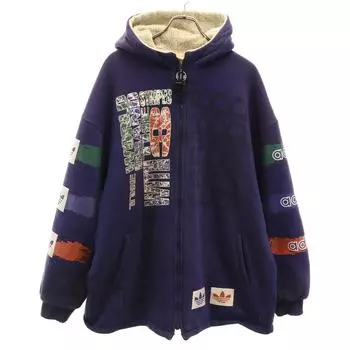 adidas 80s Vintage Descente Trefoil logo Long sleeve freeze Zip hoodie o Men s Used