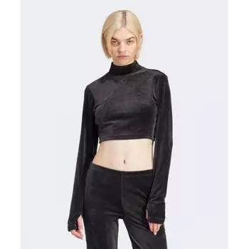 ADIDAS (ADIDAS) Бархатный укороченный топ - черный/IT9660
