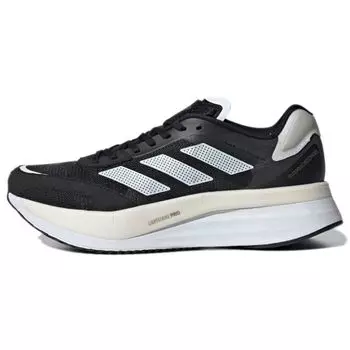 adidas Adizero Boston 10 Black White Женские кроссовки Core-Black Cloud-White Gold-Metallic H67515 39