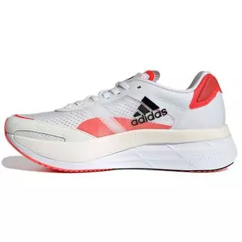 Adidas Adizero Boston 10 White Solar Red Женские кроссовки Cloud-White Core-Black FY4080 36