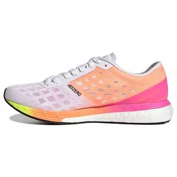 adidas Adizero Boston 9 White Screaming Pink Женские кроссовки Cloud-White Silver-Metallic H68744 38