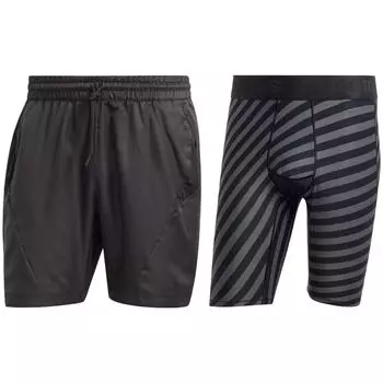 Adidas Мужские теннисные шорты Aeroready Two-In-One Pro, черные IB5493 XS