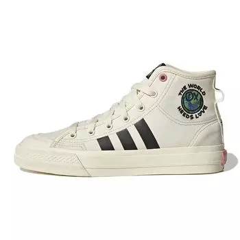 adidas Andr Saraiva x Nizza Hi RF J The World Needs Love Детские кроссовки Cream Cream-White Core-Black GZ1758 36
