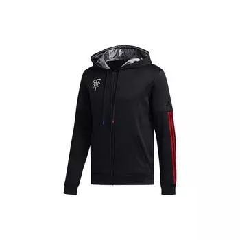 Adidas Баскетбольная куртка с капюшоном во всю молнию Мужская верхняя одежда Черный FH7733 M