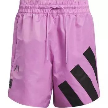 Adidas Баскетбольные шорты Anthony Edwards Series FW24 с буквенным логотипом и шнуровкой, мужские шорты фиолетово-розового цвета IW8053 M