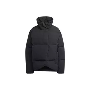 Adidas Big Baffle с логотипом и воротником-стойкой, пуховик, женская верхняя одежда, черный HN9934 L
