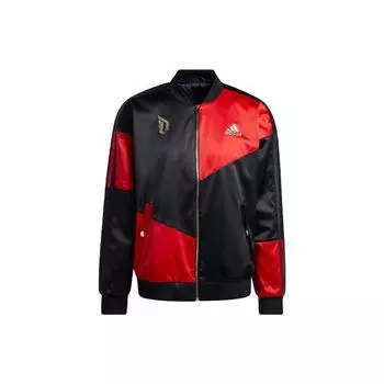 Adidas Cny Dame Баскетбольная спортивная куртка Мужская верхняя одежда Черный Красный GM5137 L