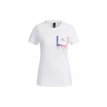 Adidas Colorblock Logo Pocket Спортивная футболка Женские топы Белые GP0686 S