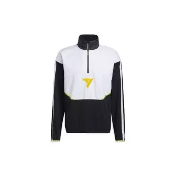 Adidas Colorblock Половина молнии Баскетбольная куртка Мужская Верхняя одежда Черный GV4644 L