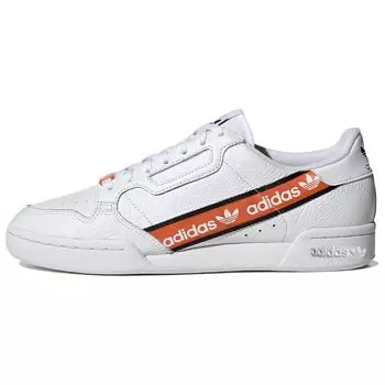 Adidas Continental 80 Wordmark Side Stripe — Бело-оранжевые женские кроссовки Cloud-White Core-Black H68725