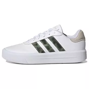 Adidas Court Platform Белые льняные зеленые женские кроссовки Cloud-White HP9434 38